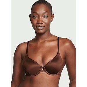 NWT Victoria's Secret Invisible Lift Bra 38DD Brown Unlined Demi